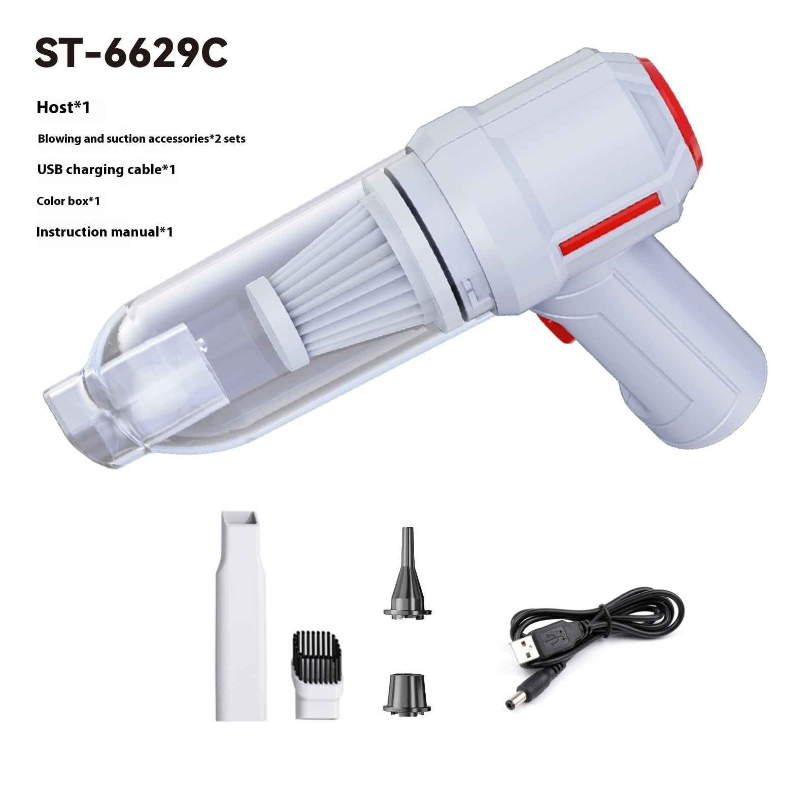 Car Wireless Charging Dual Use In Car And Home Handheld Vacuum Cleaner - EZEEGET
