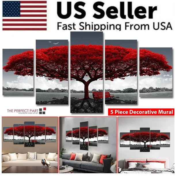 5Pcs Canvas Print Paintings Landscape Pictures Wall Art Modern Living Room Decor - EZEEGET