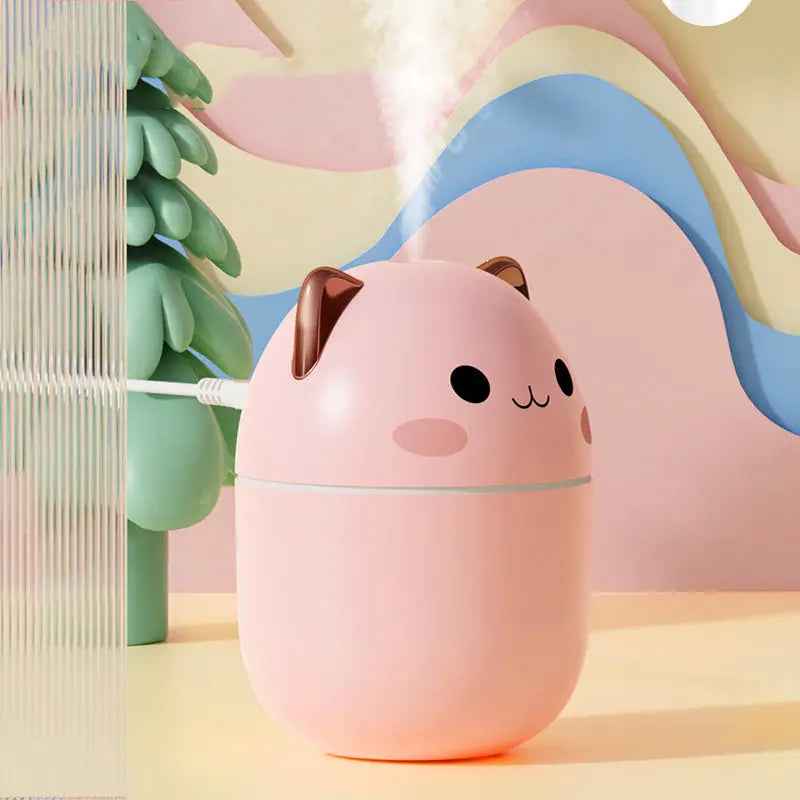Air Humidifier Cute Cat - Ultra-Silent USB Aromatherapy Purifier for Office, Household, Bedroom, and Car with LED Cool Mist Spray - EZEEGET