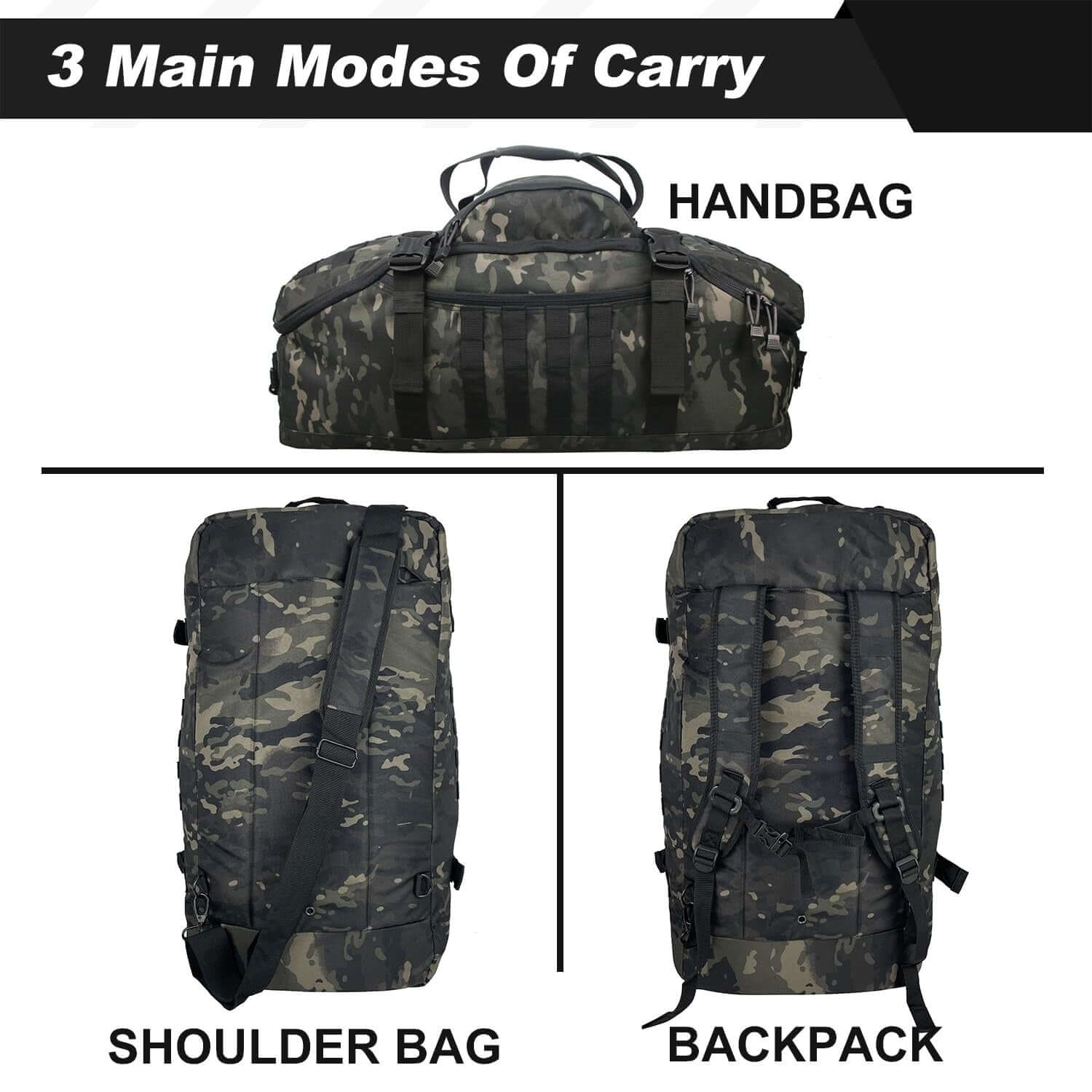3 In 1 Military Backpack Travel Duffle Bag For Weekender Gym Traveling Workout Deployment EZeeget online shop