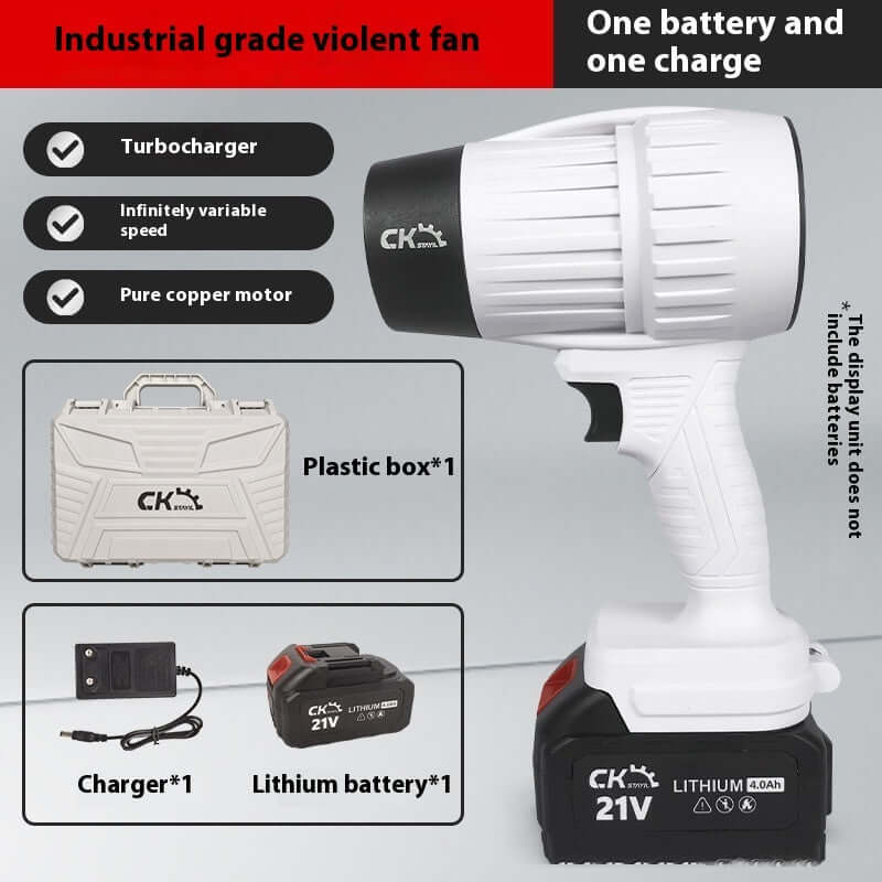 Brushless Violent Turbo Fan High-power Lithium Electric Hair Dryer Industrial Dust Removal Gun - EZEEGET