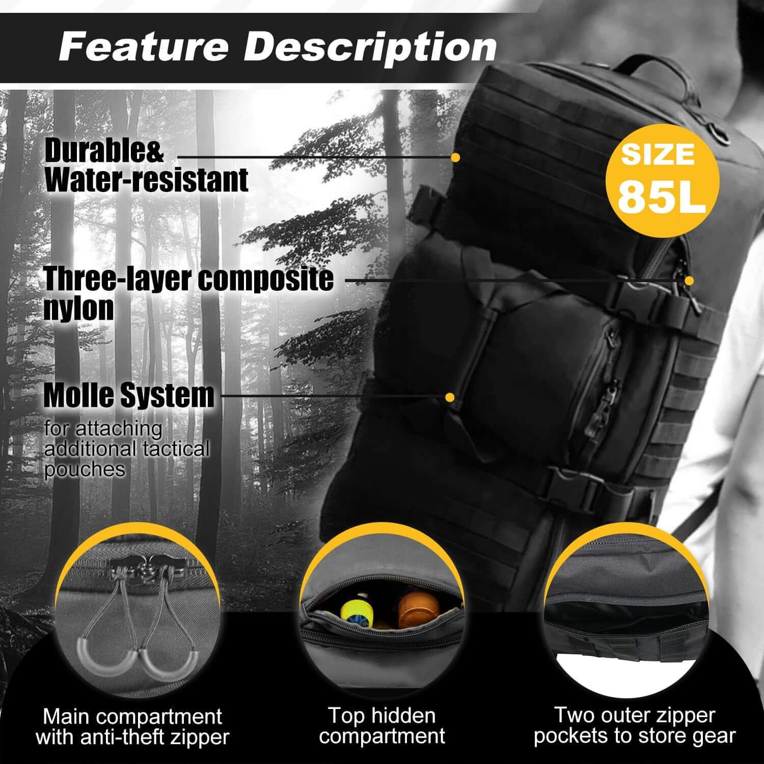 3 In 1 Military Backpack Travel Duffle Bag For Weekender Gym Traveling Workout Deployment EZeeget online shop