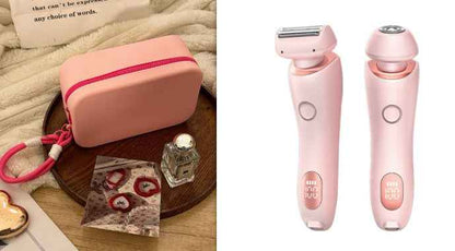2 In 1 Hair Removal Epilator USB Rechargeable Trimmer Women Body Razor Face Leg Armpit Bikini Hand Pubic Shaver Hair Remover - EZEEGET
