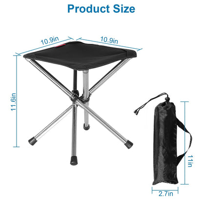 1Pc Foldable Camping Stool Retractable Portable Folding Chair Easy Setup Lightweight Backpacking Stool Carry Bag Fishing Camping Hiking BBQ EZeeget online shop
