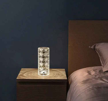 Nordic Crystal Touch Lamp - USB Table Lamp with Touch Dimming and Diamond Projector for Bedroom Atmosphere - EZEEGET