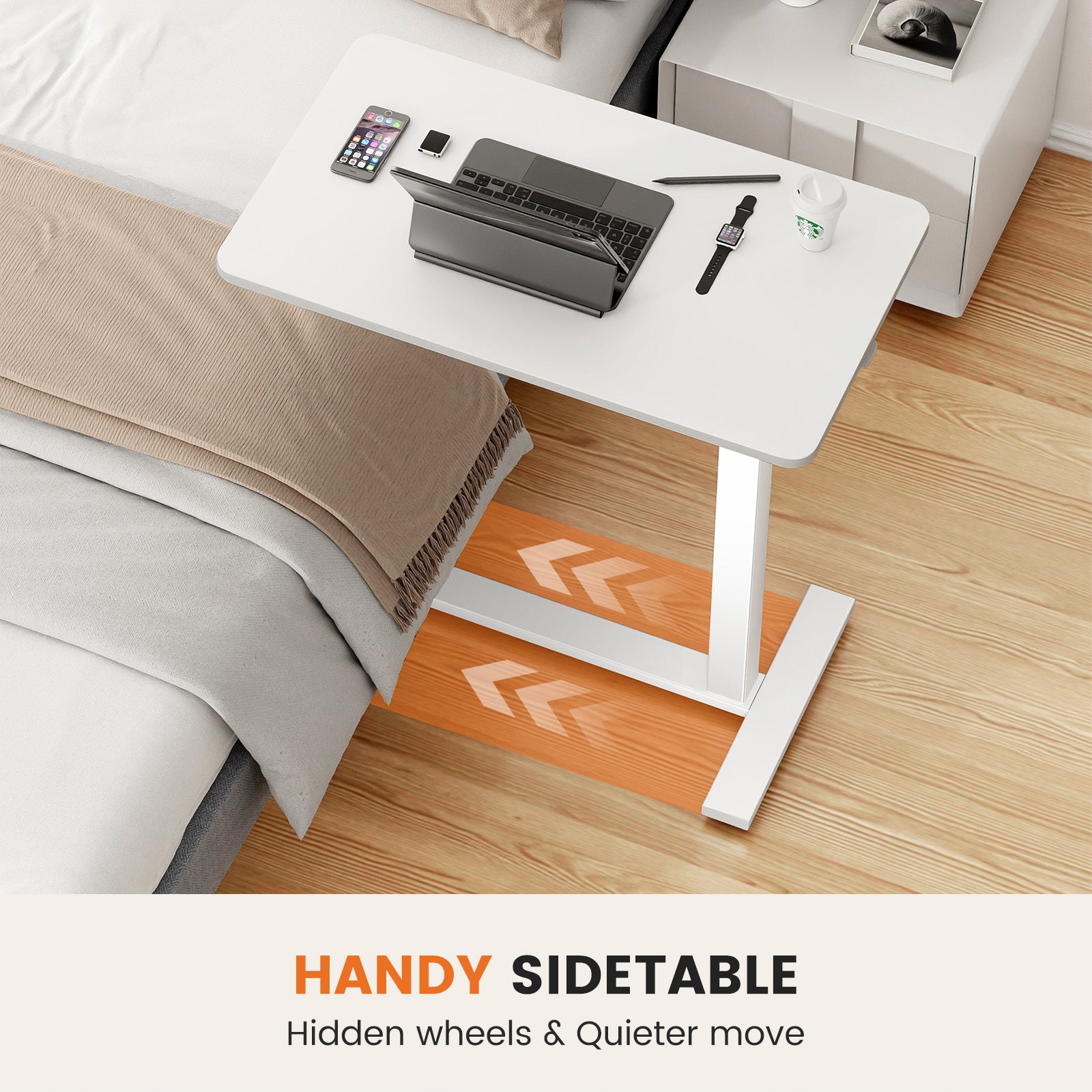 Adjustable Mobile Bed Table, Computer Desk, Mobile Standing Table - EZeeget online shop 