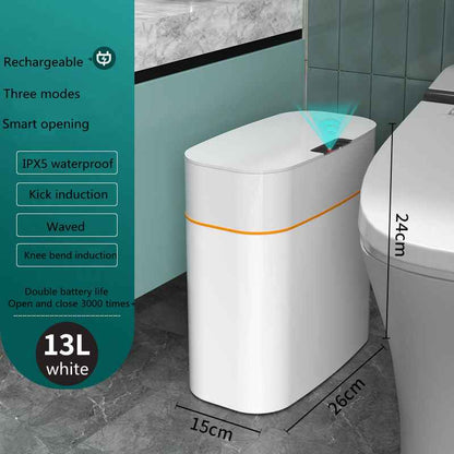 Smart Trash Can With Lid For Bedroom And Living Room Kitchen Storage Box Trash Can Induction Small Car Box Automatic Smart Dustbin Smart Trash Bin - EZEEGET