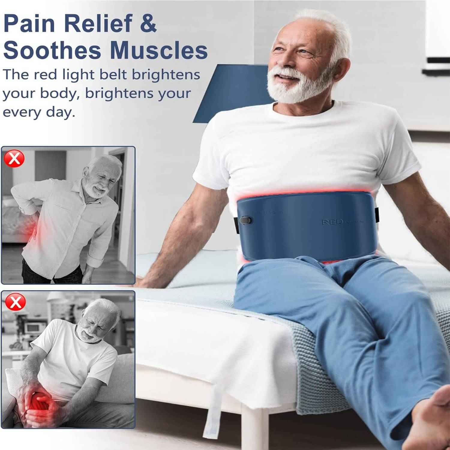 Red Light Therapy Belt For Body,Cordless Near Infrared Light Therapy Pain Relief - EZEEGET