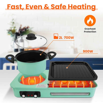 1Pc 3 In 1 Electric Hot Pot With Grill 1600W Smokeless Non-Stick Korean BBQ Grill Shabu Shabu Hot Pot Combo With Independent Temperature Control For 3-5 People Fedex Shipping - EZEEGET