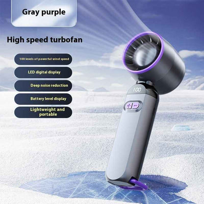Portable Turbine Strong Digital Display Folding Mini Handheld Fan