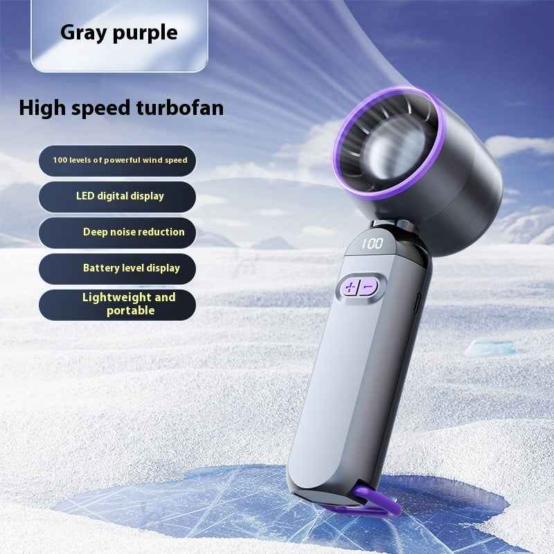 Portable Turbine Strong Digital Display Folding Mini Handheld Fan