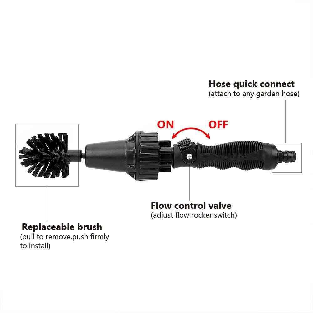 Water-driven Rotary Cleaning Brush Wash Hand-held Water Spray Brush - EZEEGET