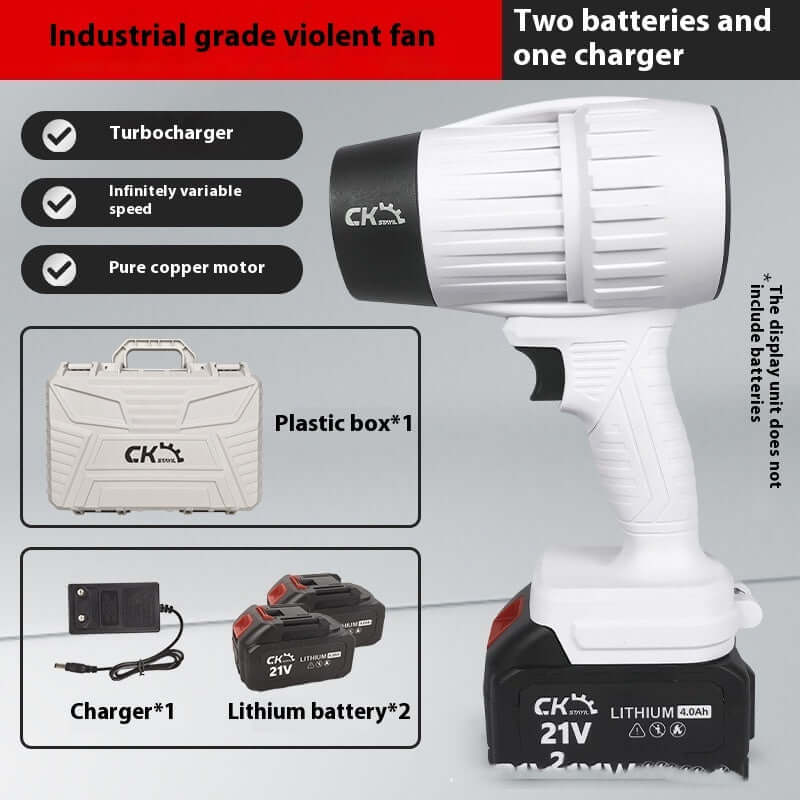 Brushless Violent Turbo Fan High-power Lithium Electric Hair Dryer Industrial Dust Removal Gun - EZEEGET