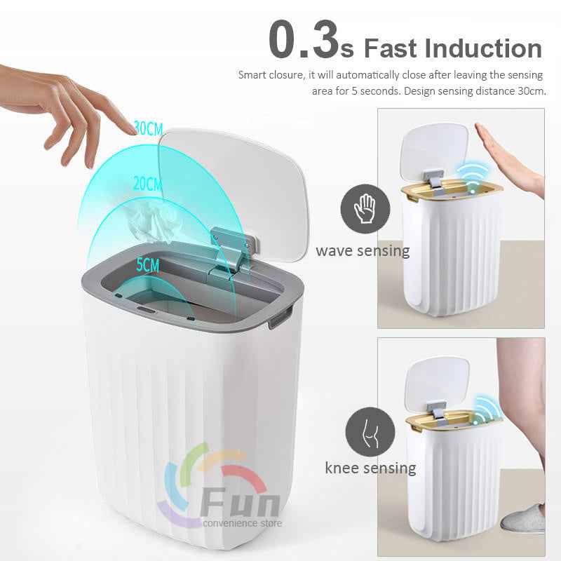 Smart Trash Can With Lid For Bedroom And Living Room Kitchen Storage Box Trash Can Induction Small Car Box Automatic Smart Dustbin Smart Trash Bin - EZEEGET