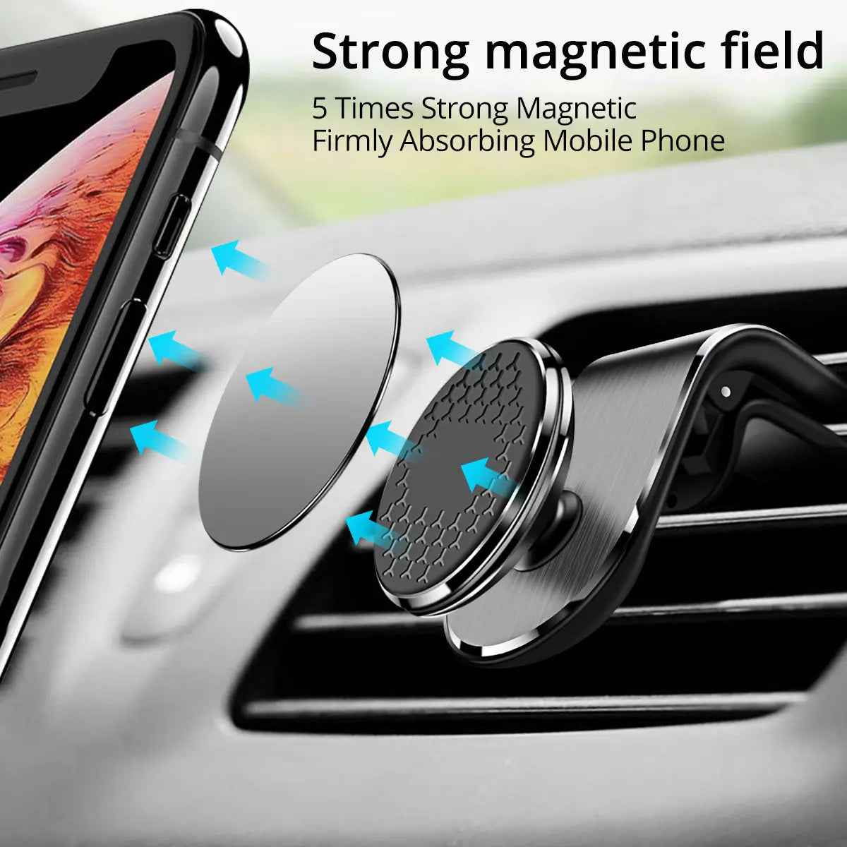 Magnetic Car Phone Holder - Air Vent Mount for Smartphones with 360° Rotation Bracket - EZEEGET