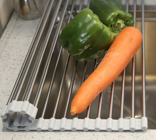 Folding Kitchen Drain Sink Rack Stainless Steel - EZeeget online shop 