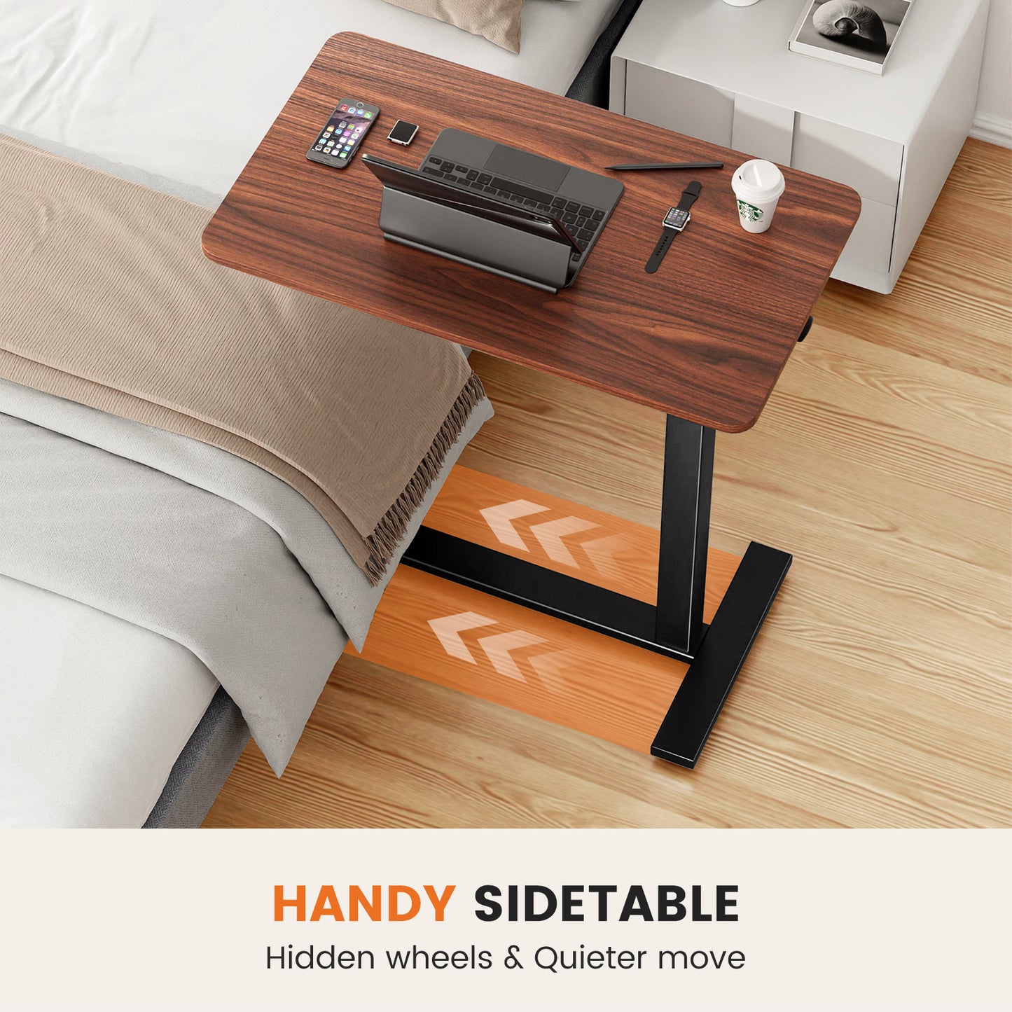 Adjustable Mobile Bed Table, Computer Desk, Mobile Standing Table - EZeeget online shop 