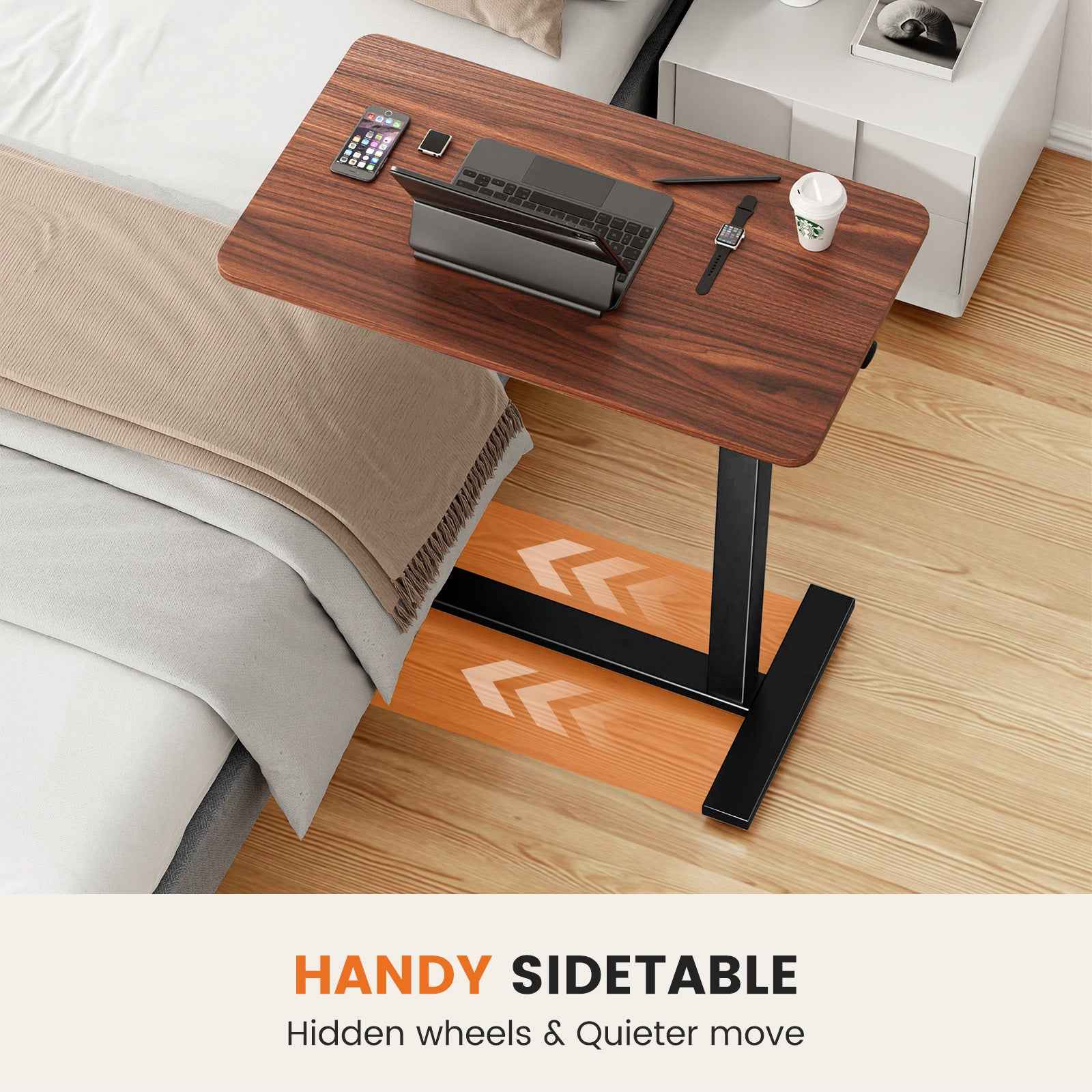 Adjustable Mobile Bed Table, Computer Desk, Mobile Standing Table - EZEEGET