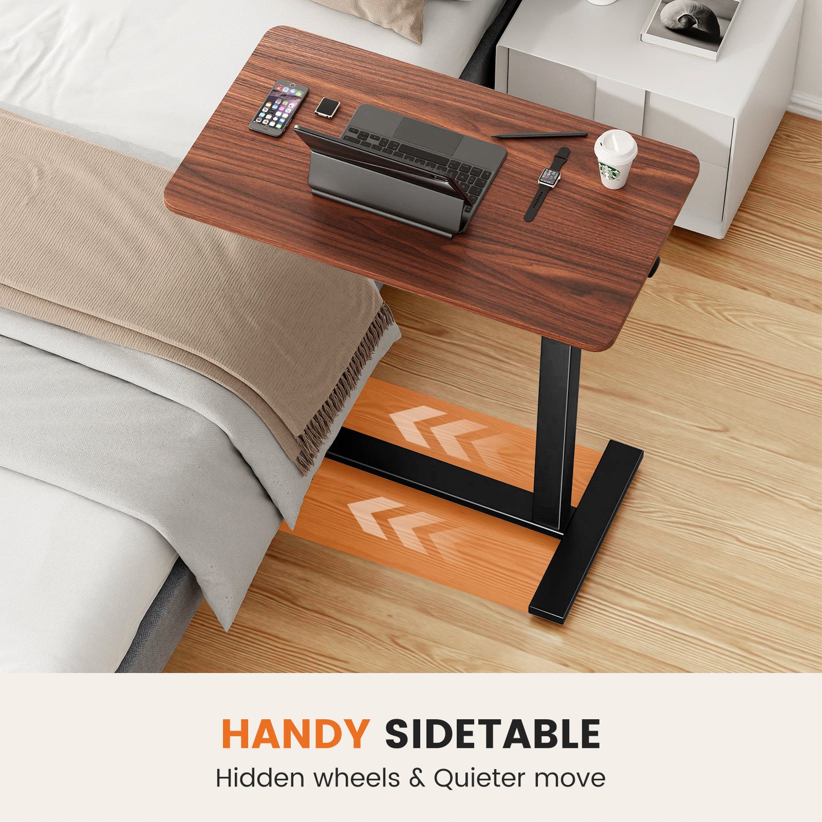Adjustable Mobile Bed Table, Computer Desk, Mobile Standing Table - EZeeget online shop 