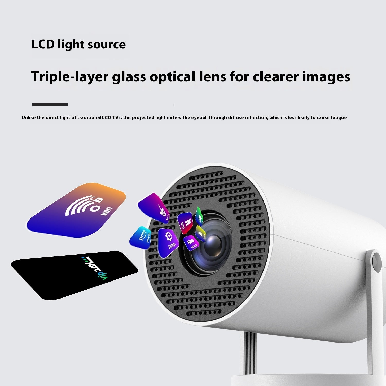 Portable Projector Small Straight Projector For Home Use 180 Degrees Projection Angle Automatic Focus Home Video Projector - EZeeget online shop 