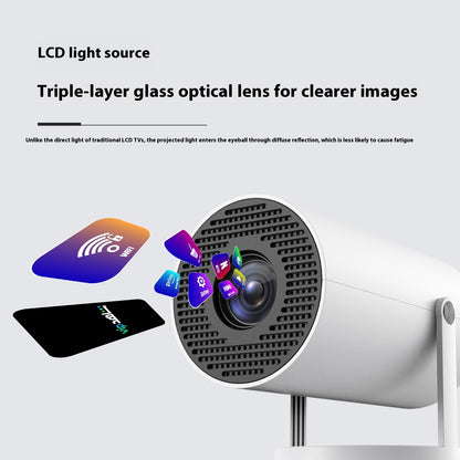 Portable Projector Small Straight Projector For Home Use 180 Degrees Projection Angle Automatic Focus Home Video Projector - EZeeget online shop 