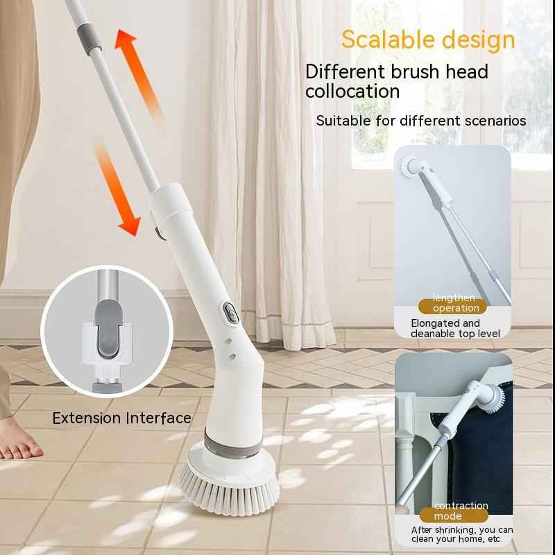 Electric Scrubber Brush with Long Handle and Telescopic Design for Versatile Wall Cleaning - EZEEGET