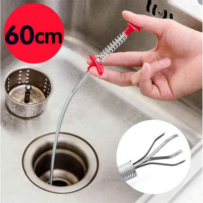 60CM Sewer Dredger Tool - Spring Pipe Dredging Tool for Household Hair Cleaning and Drain Clog Removal in Kitchen Sink - EZEEGET