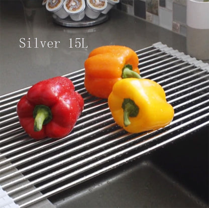 Folding Kitchen Drain Sink Rack Stainless Steel - EZeeget online shop 