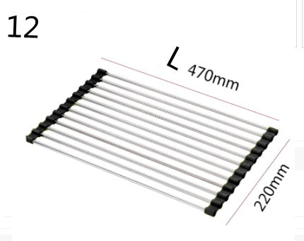 Folding Kitchen Drain Sink Rack Stainless Steel - EZeeget online shop 