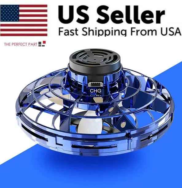 Flying Fidget Spinner Drone Ball UFO Stress Relief Toy for Kids & Adults with LED Lights - EZEEGET