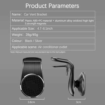 Magnetic Car Phone Holder - Air Vent Mount for Smartphones with 360° Rotation Bracket - EZEEGET