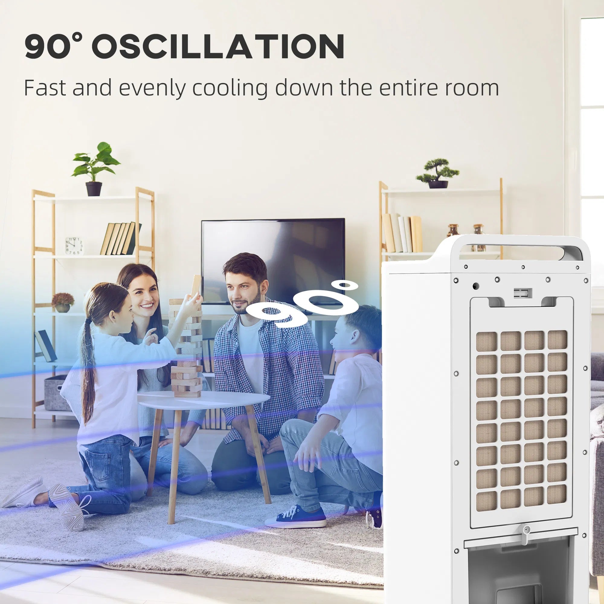 HOMCOM Evaporative Air Cooler With Ice Packs, 3-In-1 Ice Cooling Fan, Portable Swamp Cooler With Water Tank, Timer, Oscillating, Remote, For Home Office Bedroom - EZeeget online shop 