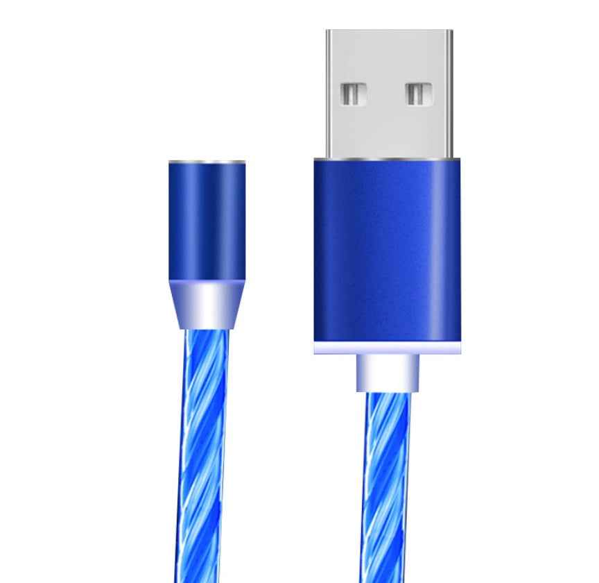 Compatible with Apple, Flowing Ligh Magnetic Streamer Data Line Cable for Iphone Android Typec - EZEEGET