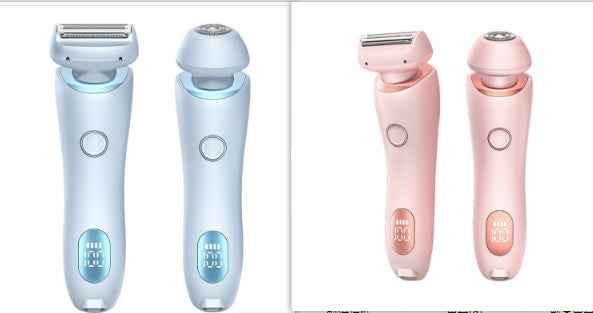 2 In 1 Hair Removal Epilator USB Rechargeable Trimmer Women Body Razor Face Leg Armpit Bikini Hand Pubic Shaver Hair Remover - EZEEGET
