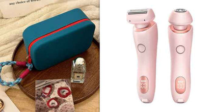 2 In 1 Hair Removal Epilator USB Rechargeable Trimmer Women Body Razor Face Leg Armpit Bikini Hand Pubic Shaver Hair Remover - EZEEGET