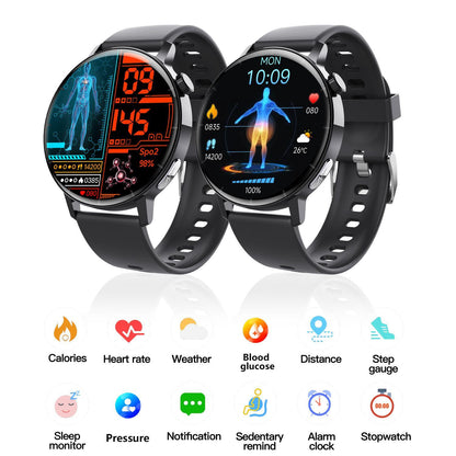 Smart Watch Non-Invasive Blood Glucose Body Temperature Blood Pressure Blood Oxygen Automatic Measurement ECG Ppg Blood Lipid Health Manager EZeeget online shop