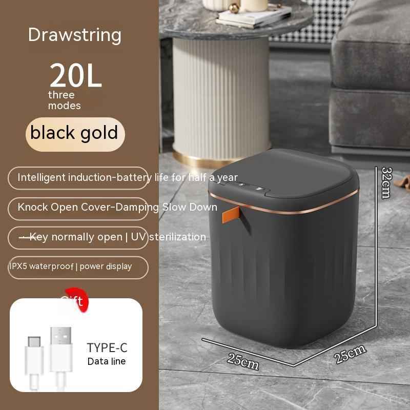 Smart Trash Can With Lid For Bedroom And Living Room Kitchen Storage Box Trash Can Induction Small Car Box Automatic Smart Dustbin Smart Trash Bin - EZEEGET