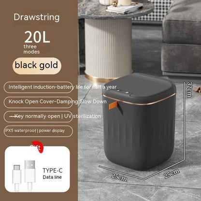 Smart Trash Can With Lid For Bedroom And Living Room Kitchen Storage Box Trash Can Induction Small Car Box Automatic Smart Dustbin Smart Trash Bin - EZEEGET