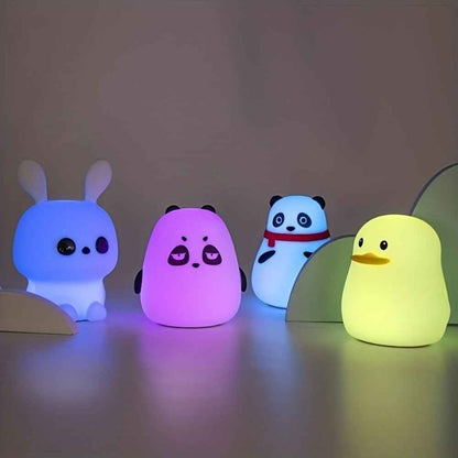 1 LED Cute Rainbow Light Changing Silicone Light Pat Control USB Charging Soft Silicone Light Christmas Gift For Girls Boys,mystery Box - EZEEGET
