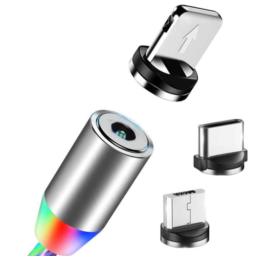 Compatible with Apple, Flowing Ligh Magnetic Streamer Data Line Cable for Iphone Android Typec - EZEEGET