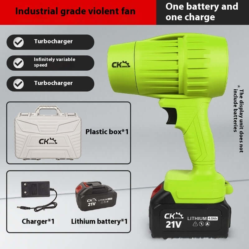 Brushless Violent Turbo Fan High-power Lithium Electric Hair Dryer Industrial Dust Removal Gun - EZEEGET