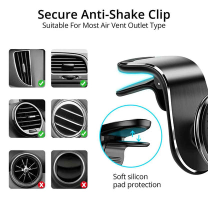 Magnetic Car Phone Holder - Air Vent Mount for Smartphones with 360° Rotation Bracket - EZEEGET