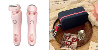 2 In 1 Hair Removal Epilator USB Rechargeable Trimmer Women Body Razor Face Leg Armpit Bikini Hand Pubic Shaver Hair Remover - EZEEGET