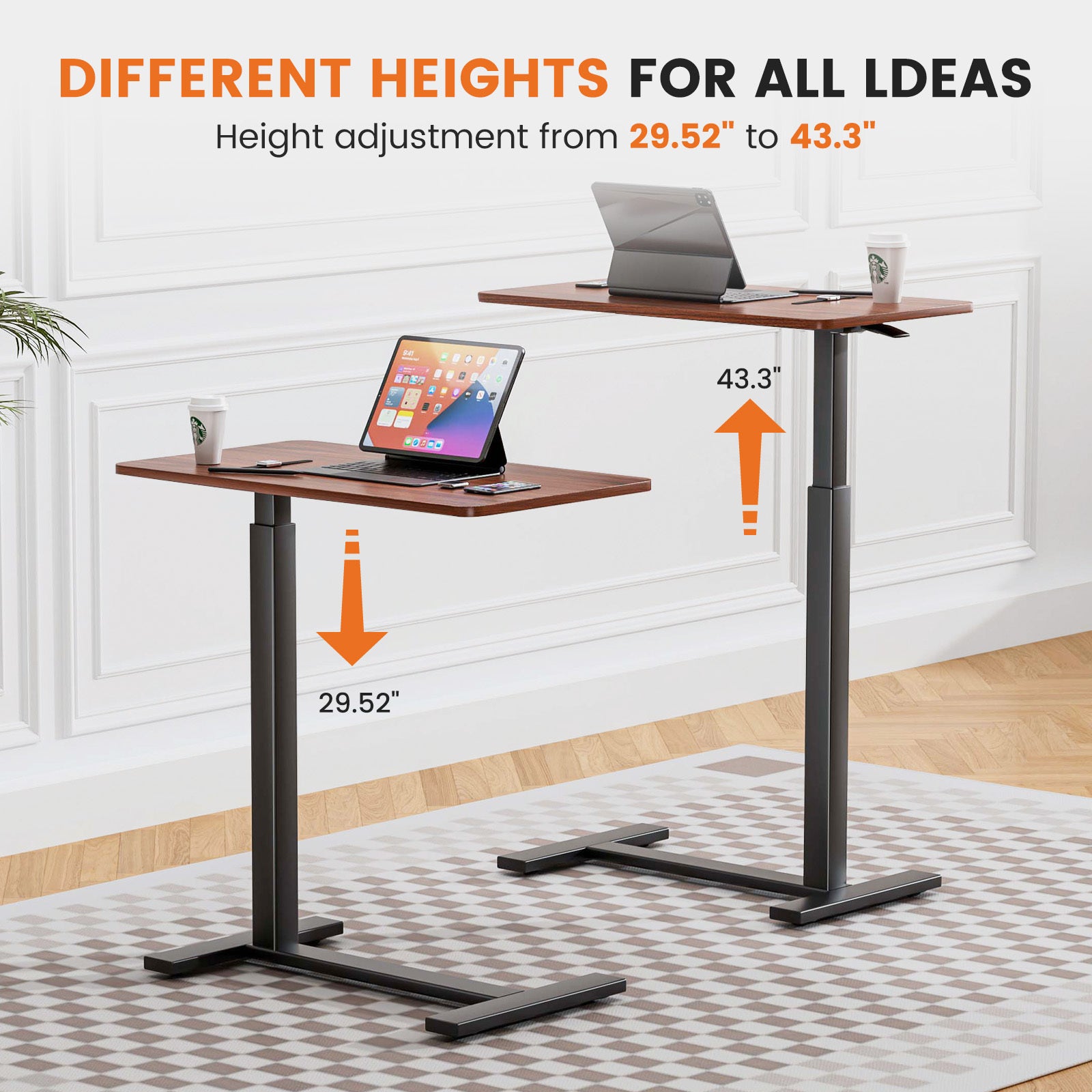 Adjustable Mobile Bed Table, Computer Desk, Mobile Standing Table - EZeeget online shop 