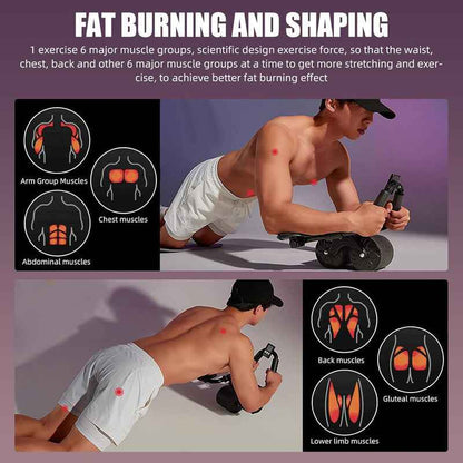 Abdominal Wheel Automatic Rebound Elbow Support Anti-Slip Fitness AB Roller - EZEEGET