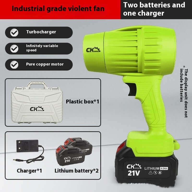 Brushless Violent Turbo Fan High-power Lithium Electric Hair Dryer Industrial Dust Removal Gun - EZEEGET