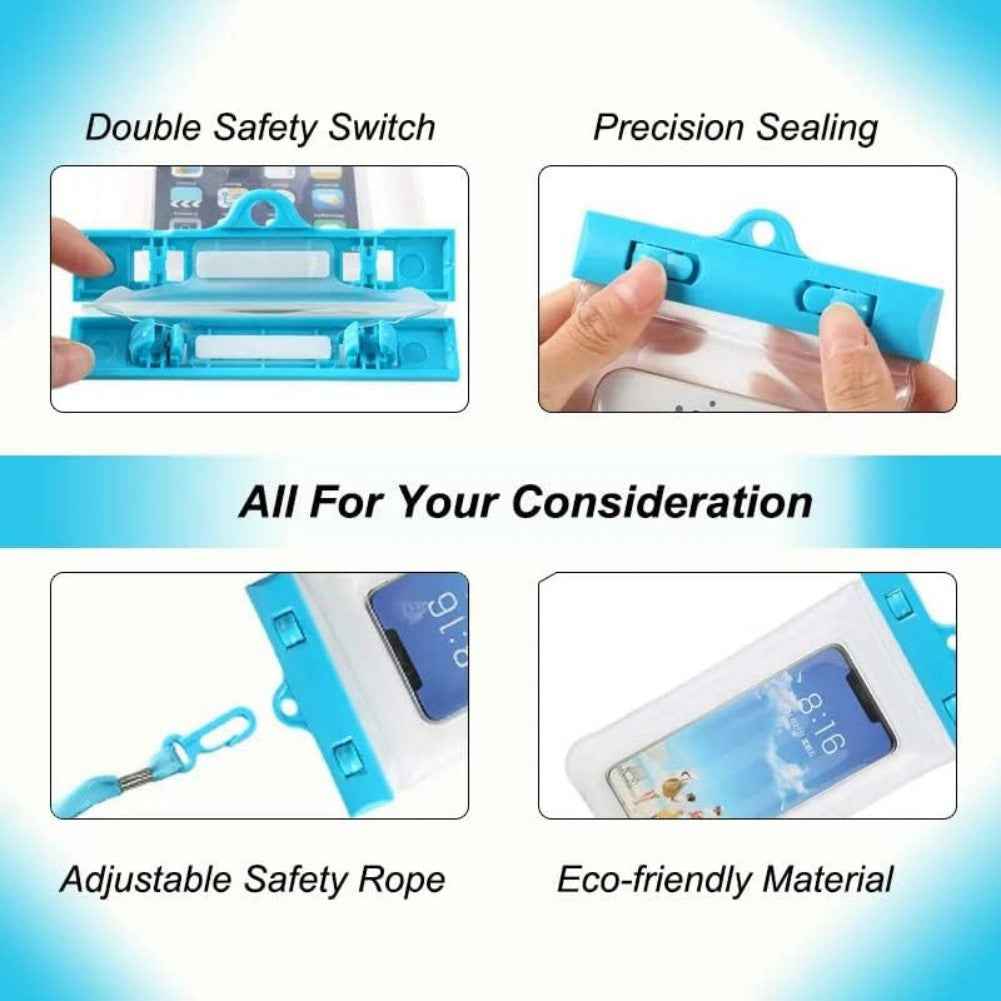 2 Packs Waterproof Phone Pouch For Drifting Diving Swimming, Underwater Dry Bag Case Cover For Phone - EZEEGET