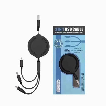 Three-in-One Mobile Phone Charger for Easy Multi-device Charging and Interface Switching - EZEEGET