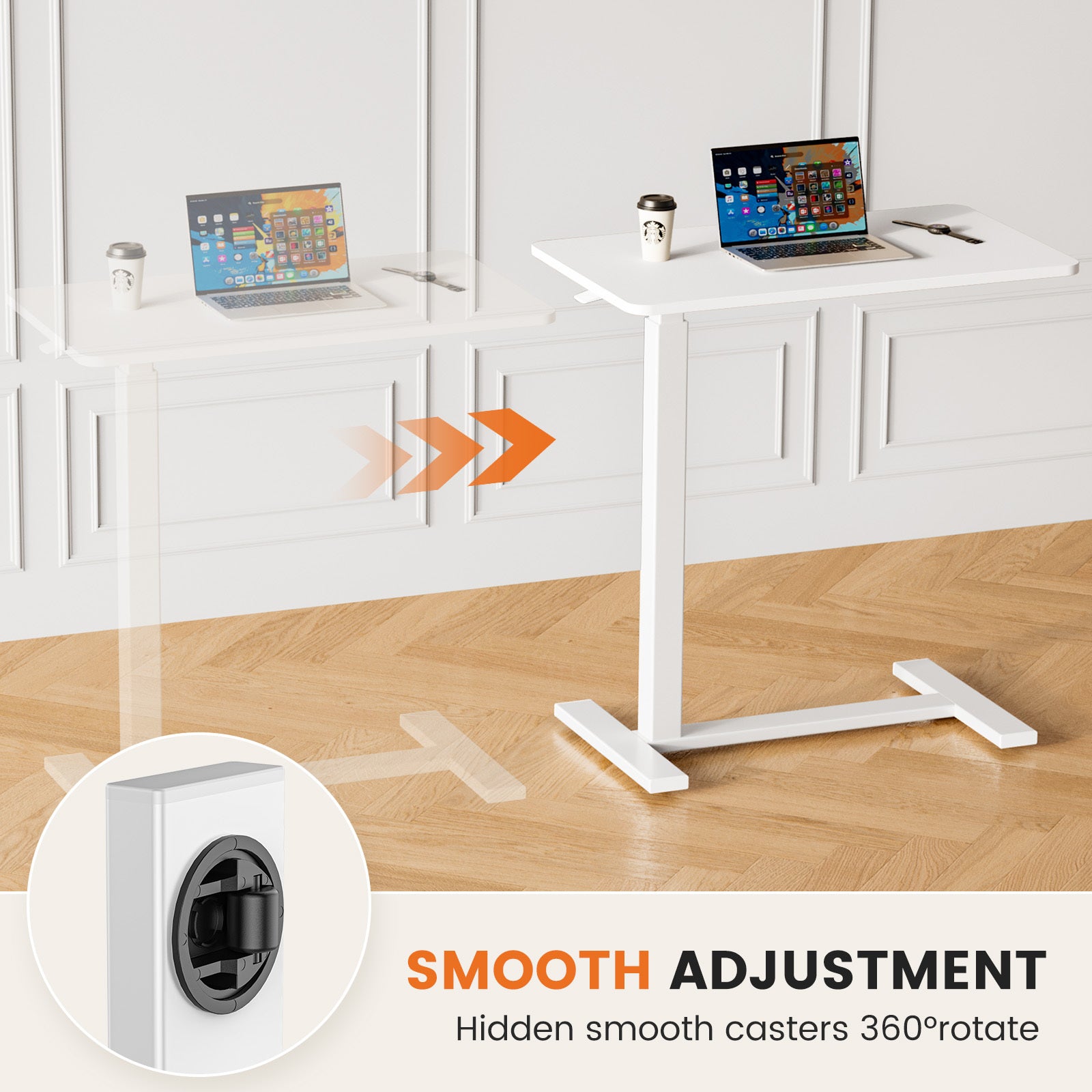 Adjustable Mobile Bed Table, Computer Desk, Mobile Standing Table - EZeeget online shop 