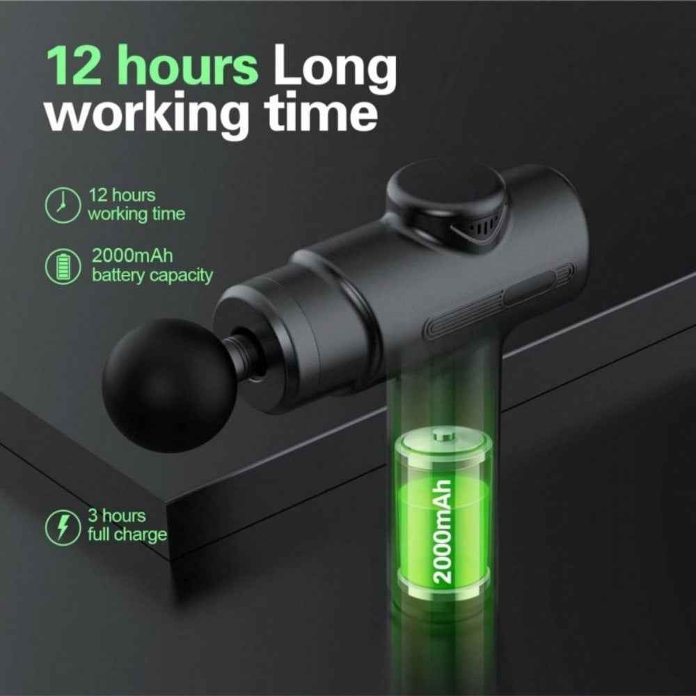 Massage Gun Deep Tissue Percussion Massager For Athletes,Handheld Body Back Muscle Massager Gun With 8 Massage Heads - EZEEGET